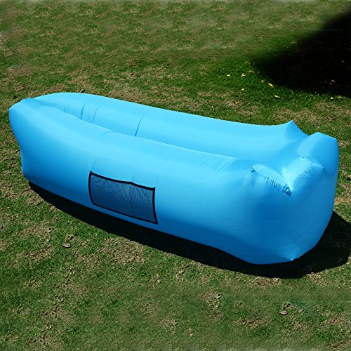 *** 2017 Neues Design --- mit Kissen *** Lifeasy - Outdoor Wasserdichte Aufblasbare Air Sofa Couch Portable Kompression Schlafen Lounger für Camping, Strand, Park, Hinterhof - Blau (2017 update- with pillow) -