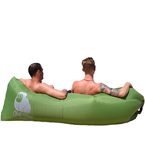 ChillMoe Luftsofa air lounger Sitzsack aufblasbar Liegesack air sofa outdoor (grün) -